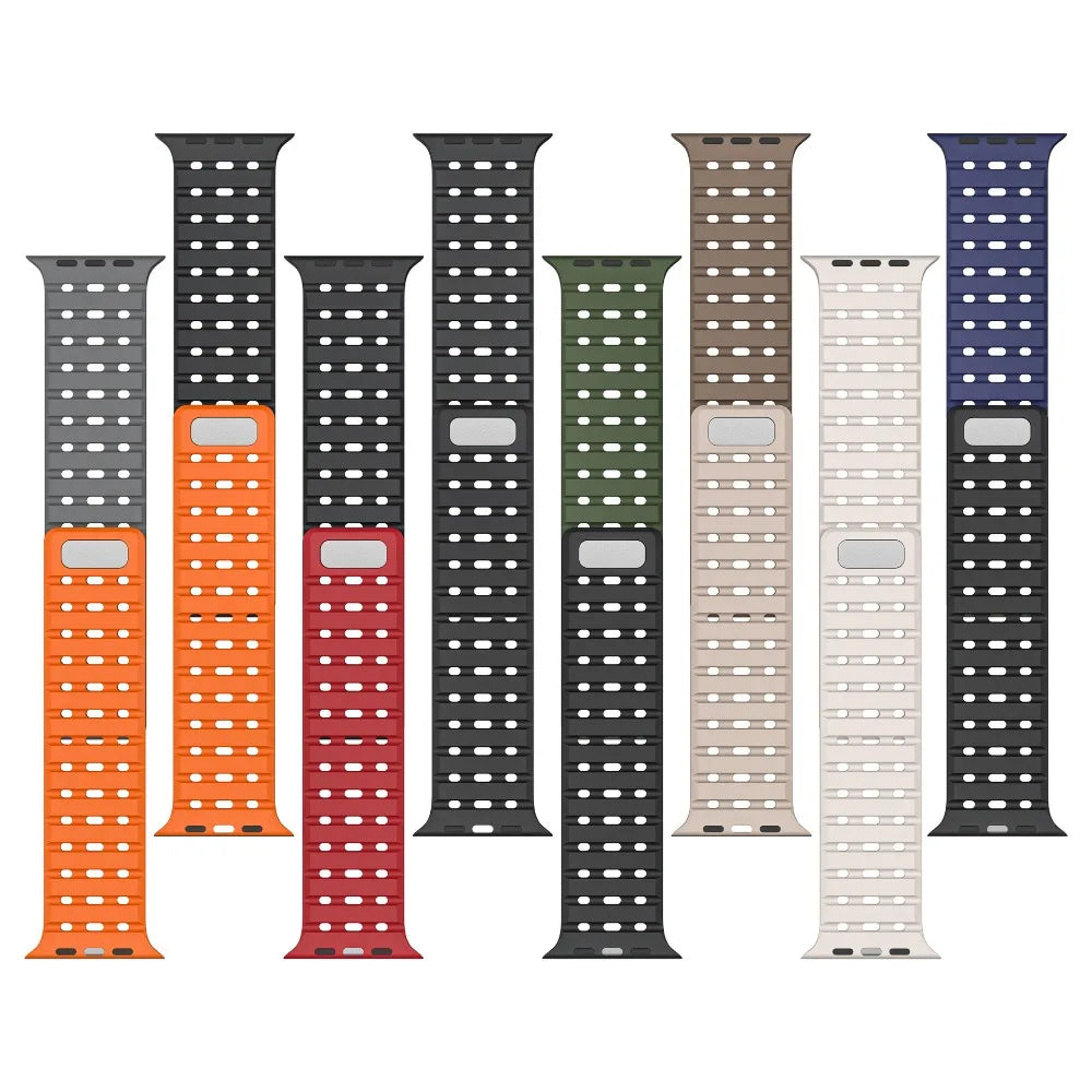 Magnetic Strap For Apple Watch Ultra 2 49mm 44mm 45mm 46mm 42mm Belt Silicone Bracelet iWatch Series 10 8 7 6 5 9 Se 40mm Bands