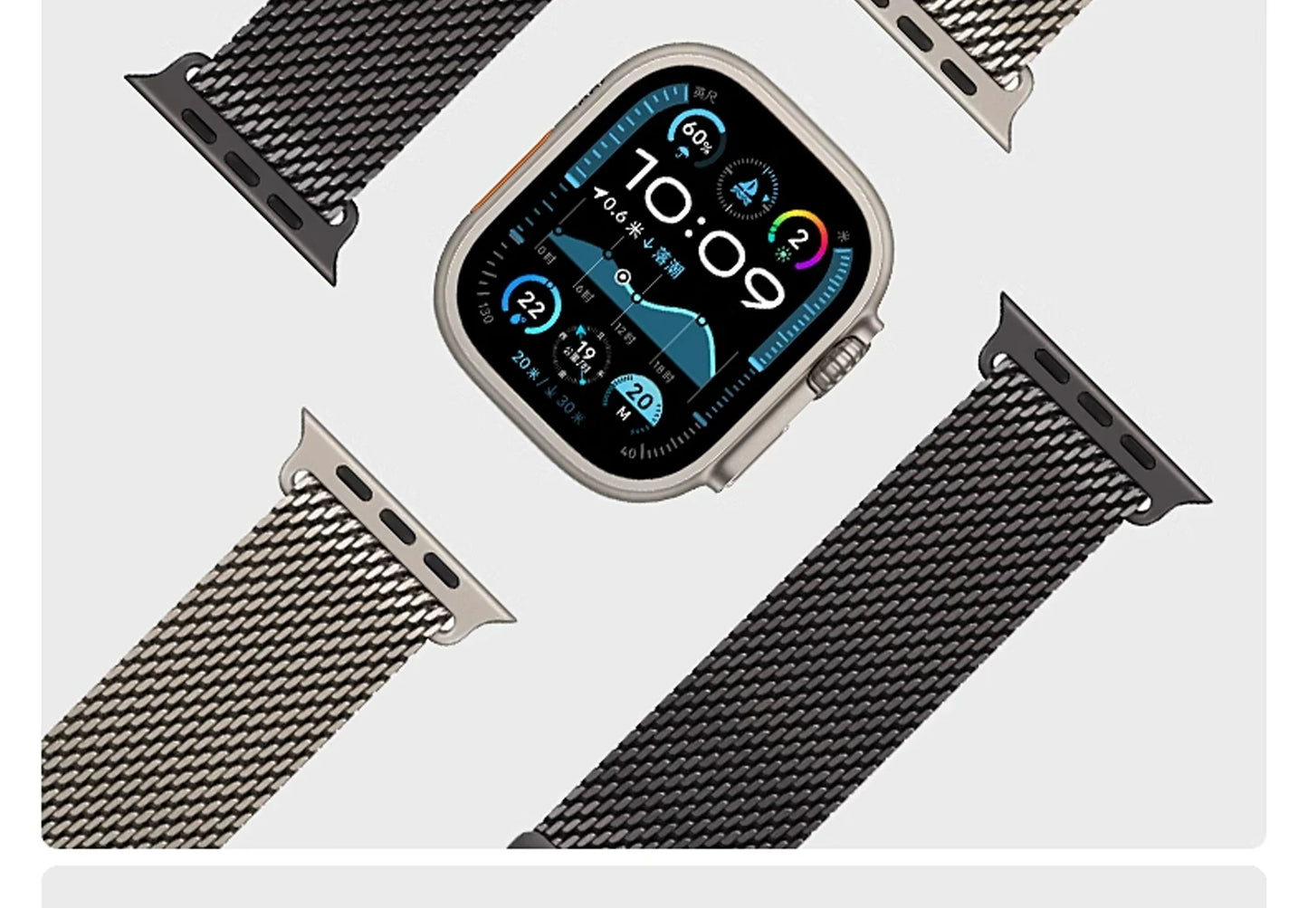 New Apple Watch Titanium Milanese Loop Strap For Apple Watch Ultra 2 Series 10 9 8 Bracelet High Quality Band 49MM 44MM 46 45MM
