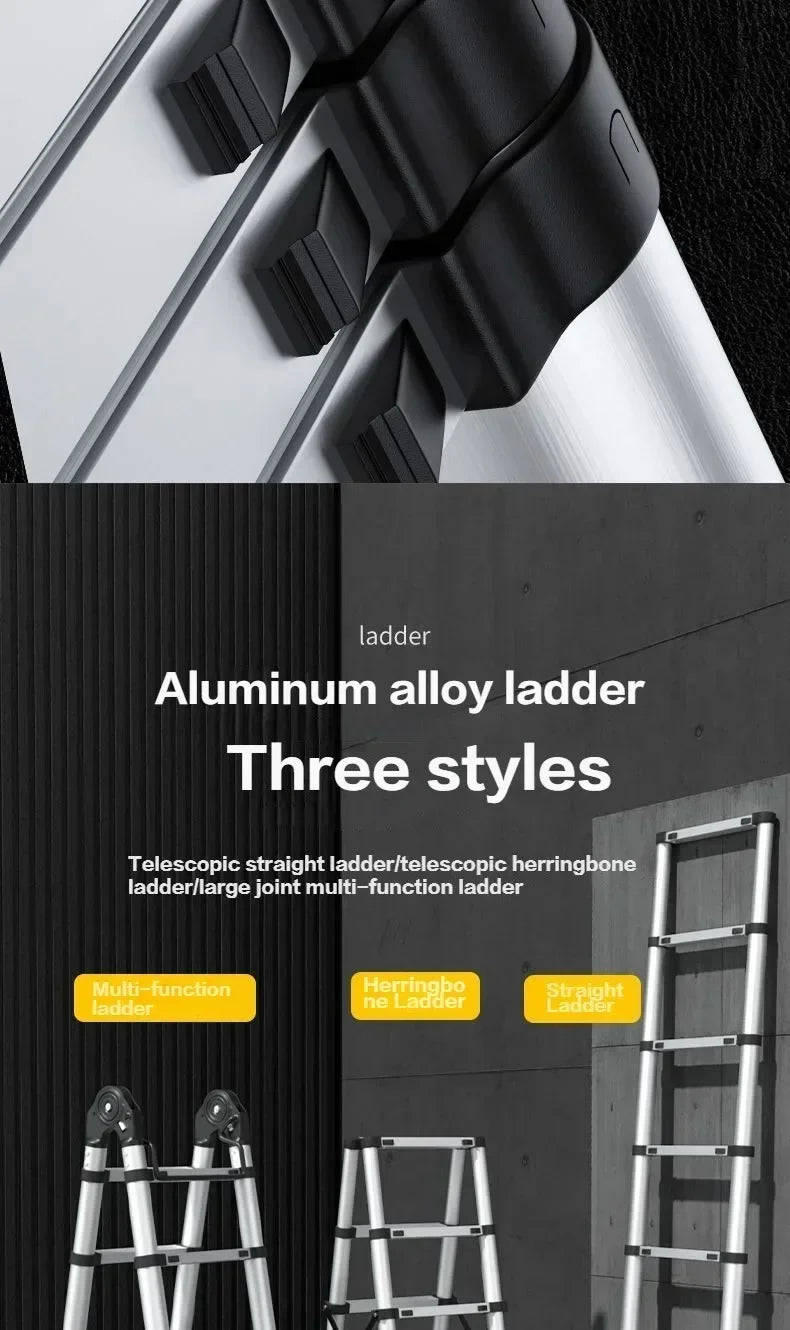 Professional Aluminum Alloy Multifunctional Telescopic Zigzag Ladder Household Staircase Indoor Lifting And Folding Ladder