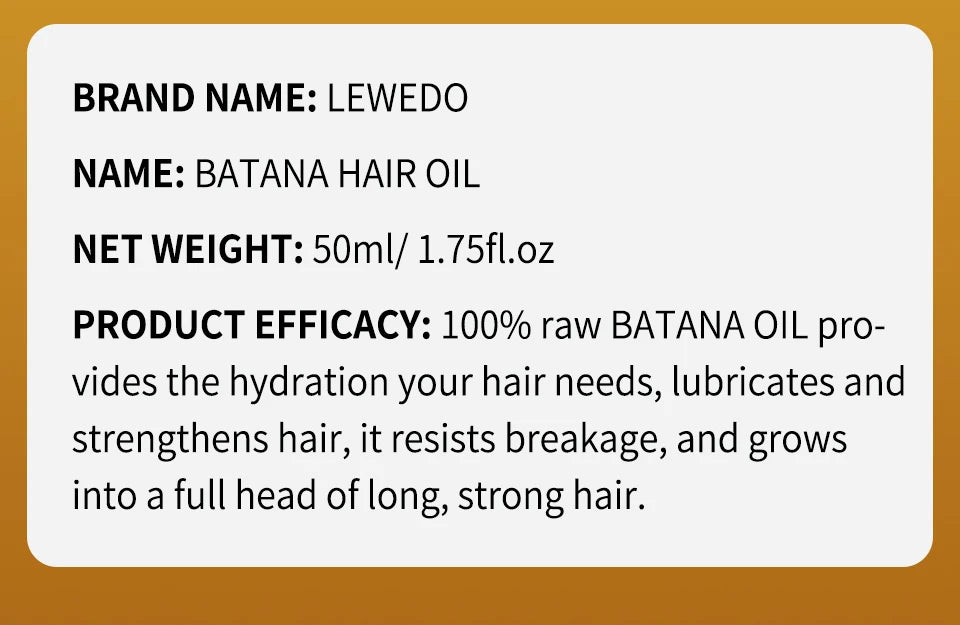 Batana Oil Africa Women Traction Alopecia Treatment Batana Hair Spray 100% Natural Hair Regrowth Hair Loss Crazy Fast Growth Oil