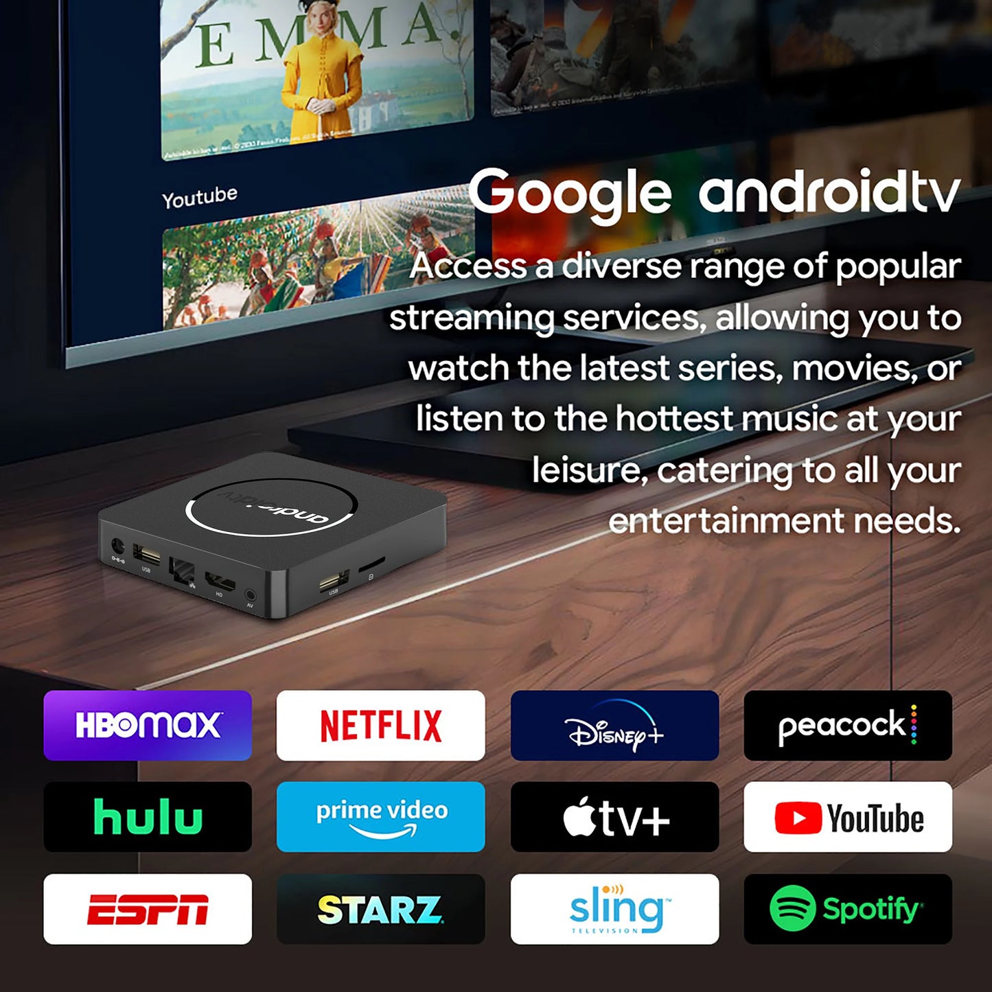 Android 13 4K HDR10+ Smart TV Box Allwinner H313 2GB16GB Dual Wifi BT5.0 Set Top Box Media Player Stereo Surround Q1 ATV