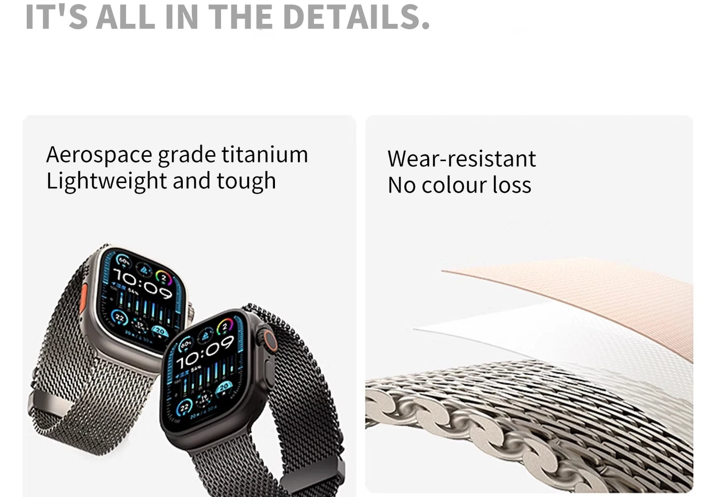 New Apple Watch Titanium Milanese Loop Strap For Apple Watch Ultra 2 Series 10 9 8 Bracelet High Quality Band 49MM 44MM 46 45MM
