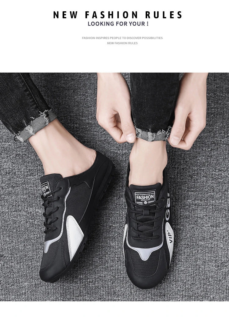 2024 New Men Slippers Trend Baotou Shoes for Men Summer Breathable Casual Shoe Vulcanized Flats Male Sneakers Half Slip-on Shoes