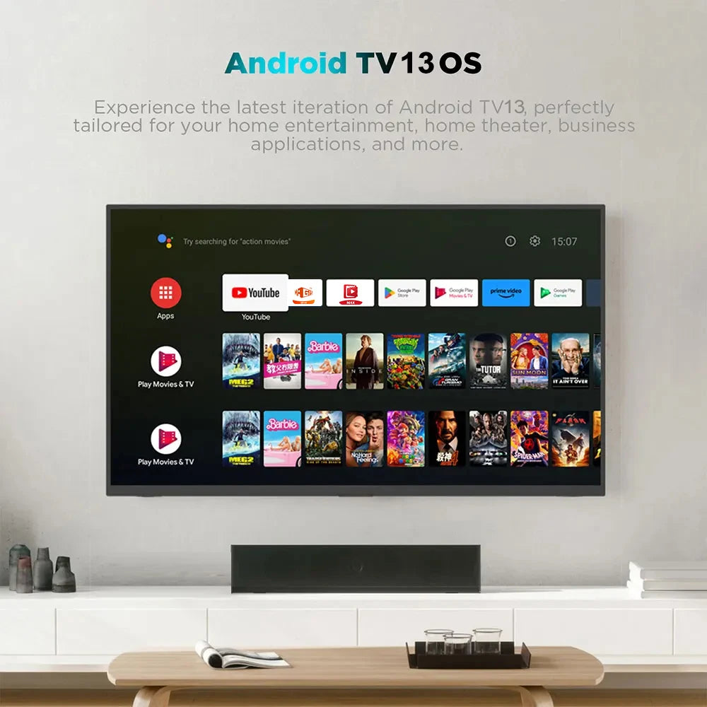 Android 13 4K HDR10+ Smart TV Box Allwinner H313 2GB16GB Dual Wifi BT5.0 Set Top Box Media Player Stereo Surround Q1 ATV