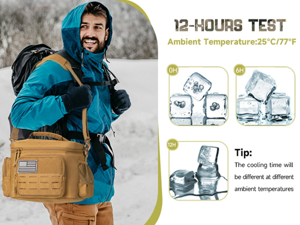 Tactical Lunch Bag for Men Outdoor Heavy Duty Lunch Box Work Leakproof Insulated Durable Thermal Cooler Bag Meal Camping Picnic