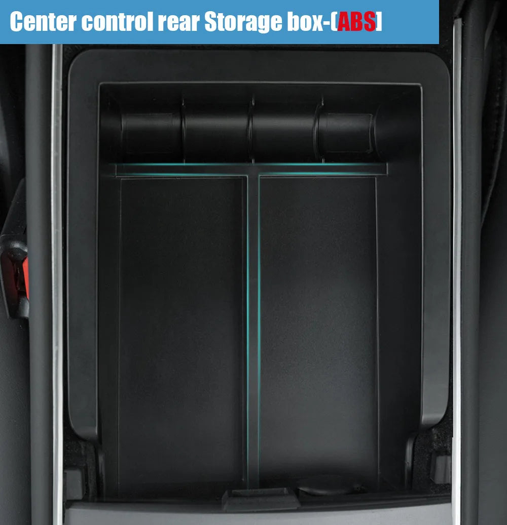 Car Storage Box For Tesla 2023 Model Y 2024 Model 3 Center Armrest Hidden Box Cup Holder Console Organizer Car Box Accessories