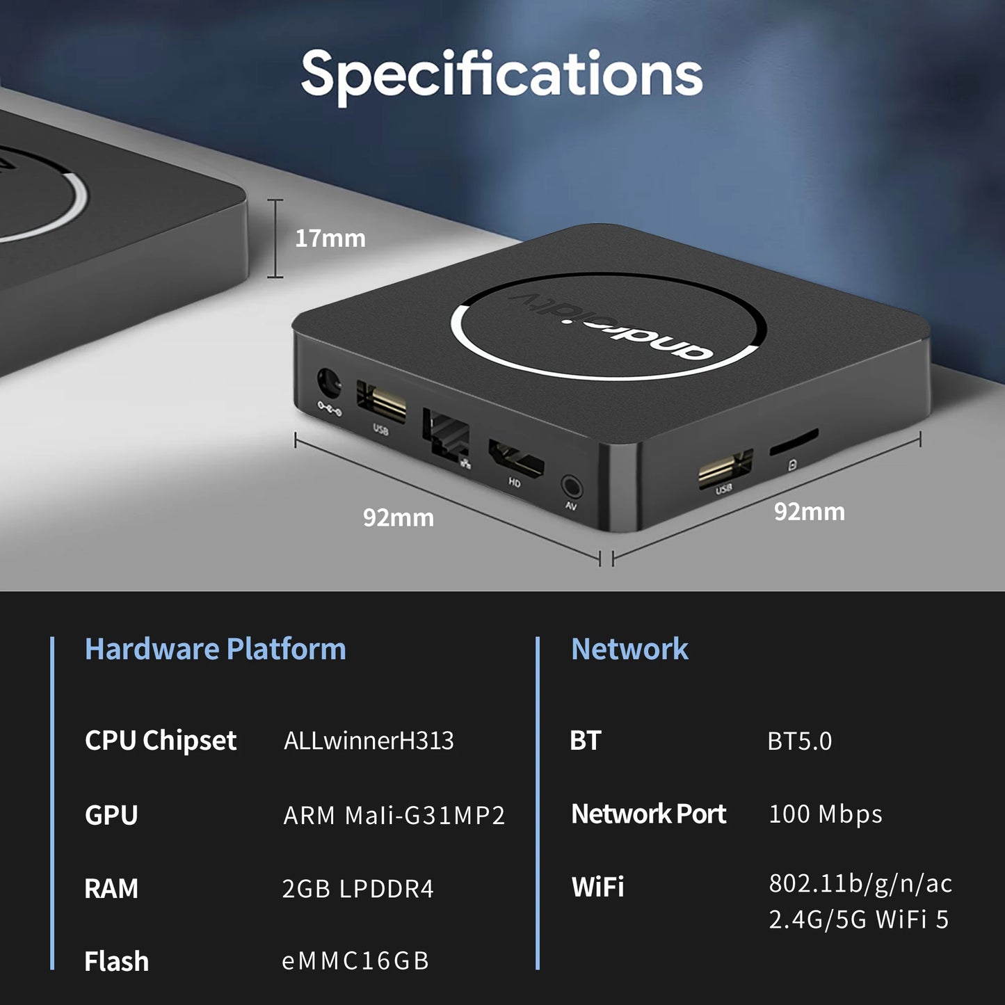 Android 13 4K HDR10+ Smart TV Box Allwinner H313 2GB16GB Dual Wifi BT5.0 Set Top Box Media Player Stereo Surround Q1 ATV