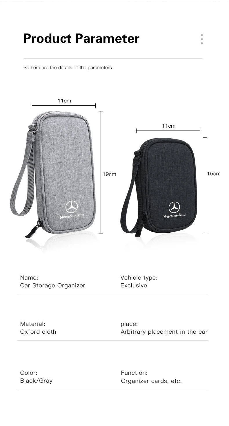Car Storage Box Carrying Bag Portable Storage Bag For Mercedes Benz AMG W203 W206 W220 W205 Smart W211 W212 W201 W210 W108 C200L