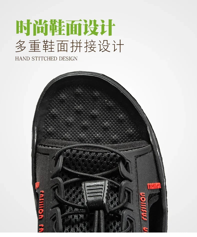 New men's sandals summer slippers leather face lazy shoes trend breathable beach shoes
