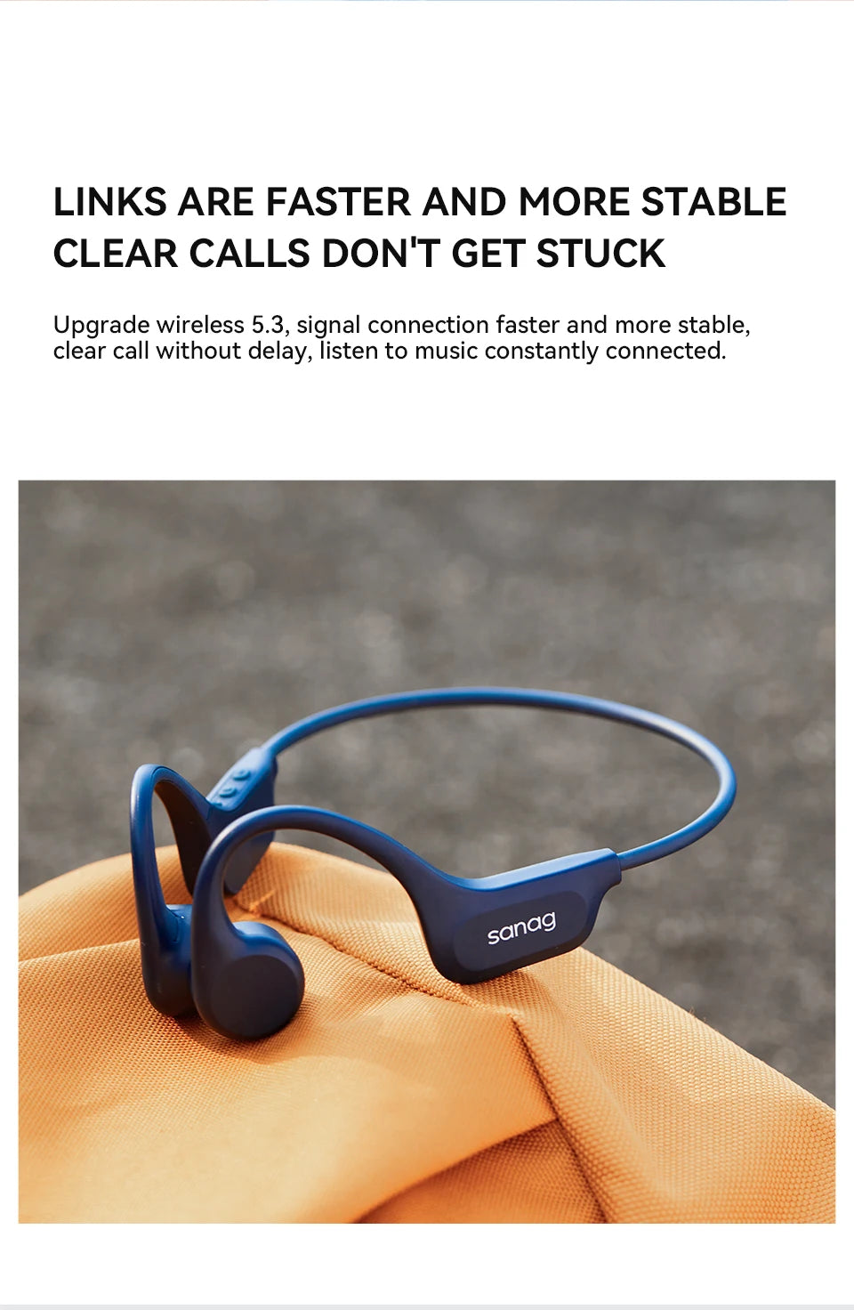 Sanag B60 True Bone Conduction Wireless Earphone Swimming Riding Bluetooth Headphones 64GB Memory MP3 Music Playback Earbuds