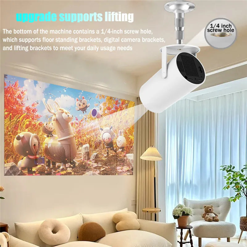 DITONG HY300 Plus HD Projector portatil 4K 1280x720P Android LED Video Home Theater Cinema Phone mini Proyector Movie HY300 pro