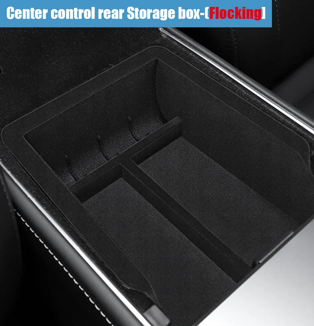 Car Storage Box For Tesla 2023 Model Y 2024 Model 3 Center Armrest Hidden Box Cup Holder Console Organizer Car Box Accessories