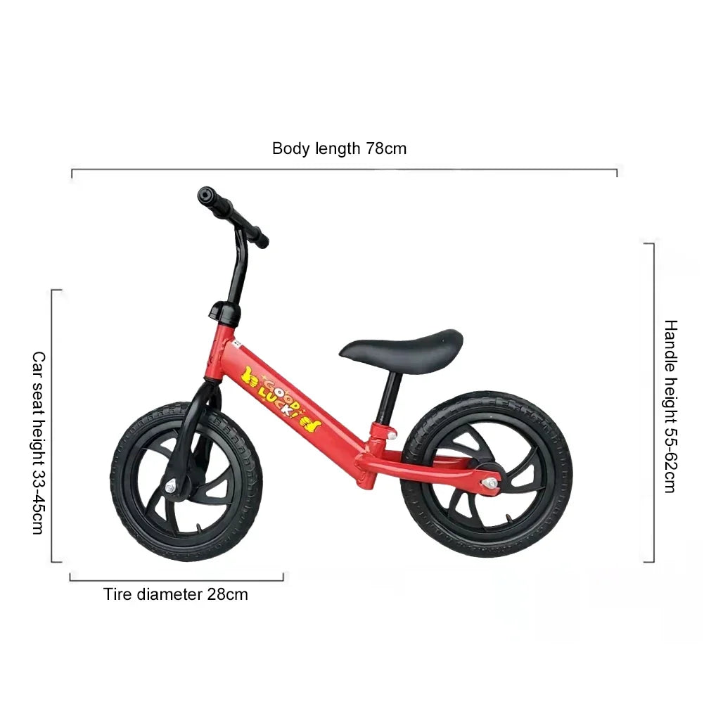 Kids Balance Bike Funny Toddler Training Bicycle Safe No Pedal Bike 12 In Wheel No Pedal Training Bicycle Gifts for Kids