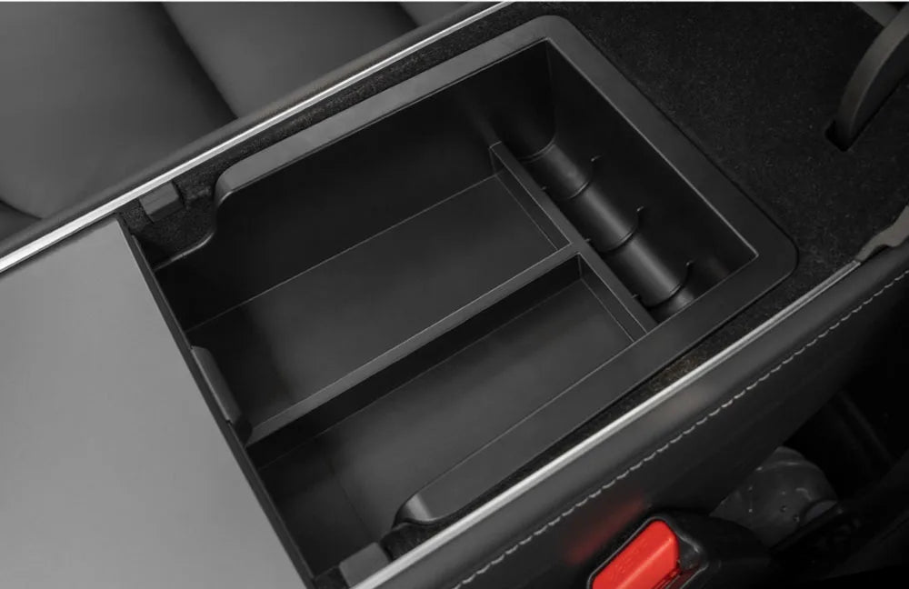 Car Storage Box For Tesla 2023 Model Y 2024 Model 3 Center Armrest Hidden Box Cup Holder Console Organizer Car Box Accessories
