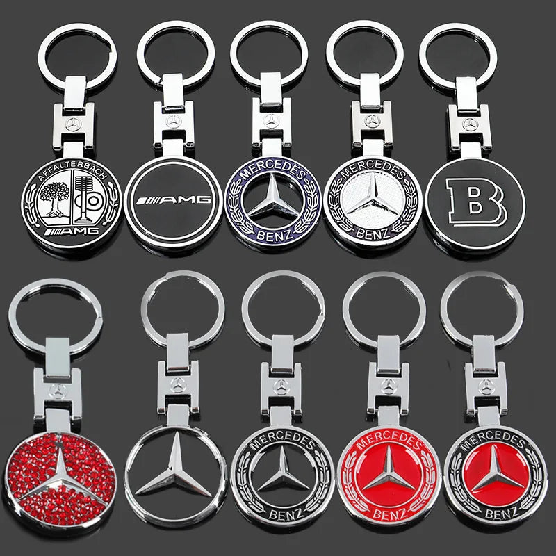 Car Keychain Key Chain Auto Emblem Key Ring Accessories For Mercedes Benz AMG Smart GLC Brabus W204 W205 W124 C200L W108 W168