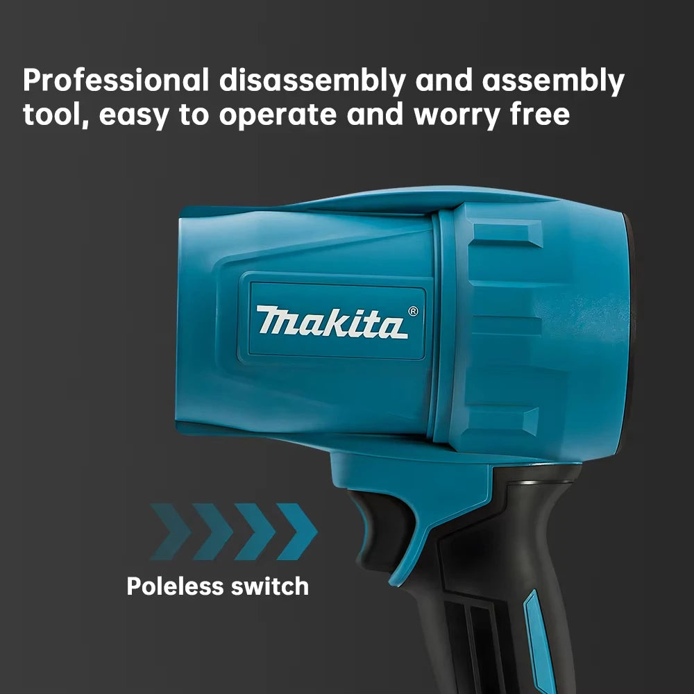 Makita 30000RPM Violent Blower Turbo Jet Fan 18V Electric Air Duster Wind Speed Turbo Rechargeable with Light Car Cleanin Tool