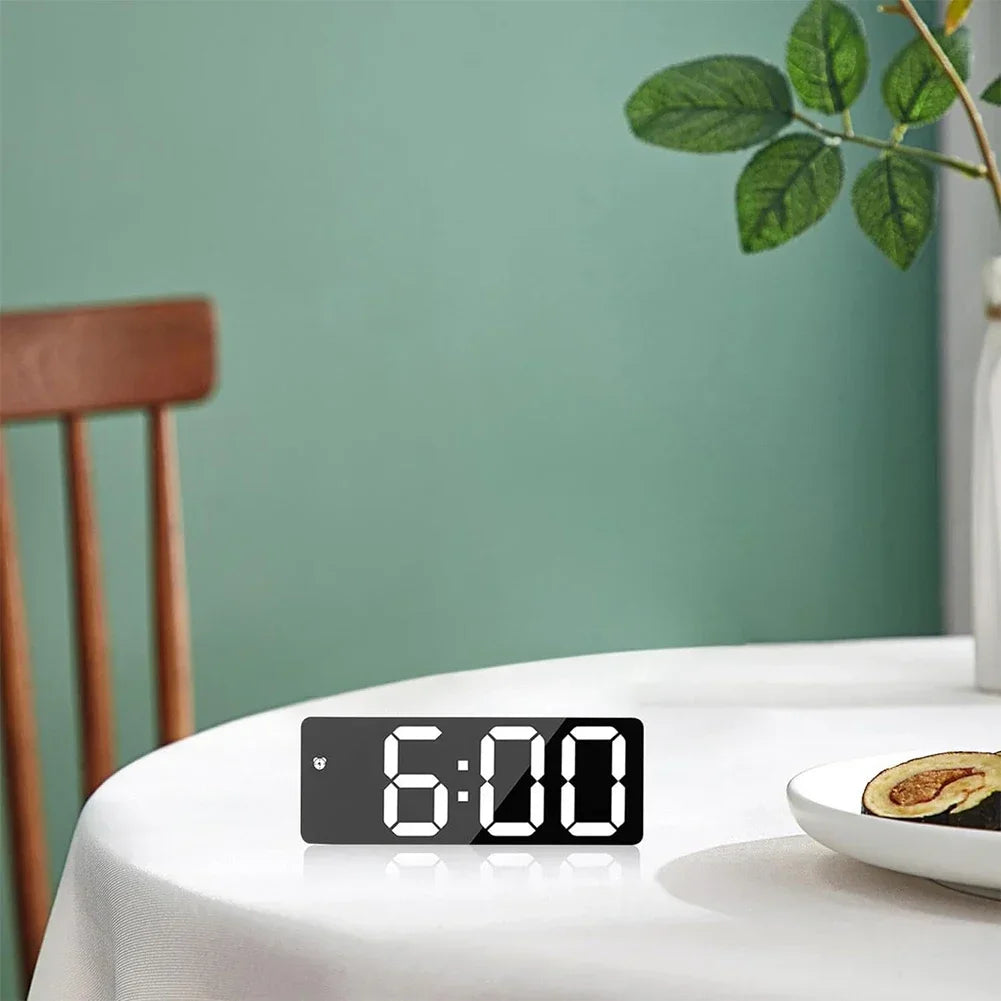 LED Screen Digital Alarm Clocks Living Room Home Table USB Cable User Manual 12/24Hr Bedside Desktop Dimmable