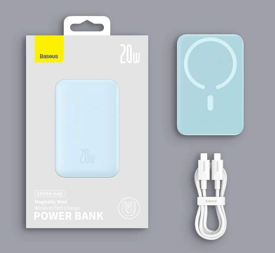 Baseus Power Bank 10000mAh Mini Magnetic Wireless Fast Charge Auto-wake For iPhone 16 15 14 13 Pro Max Magnetic Powerbank