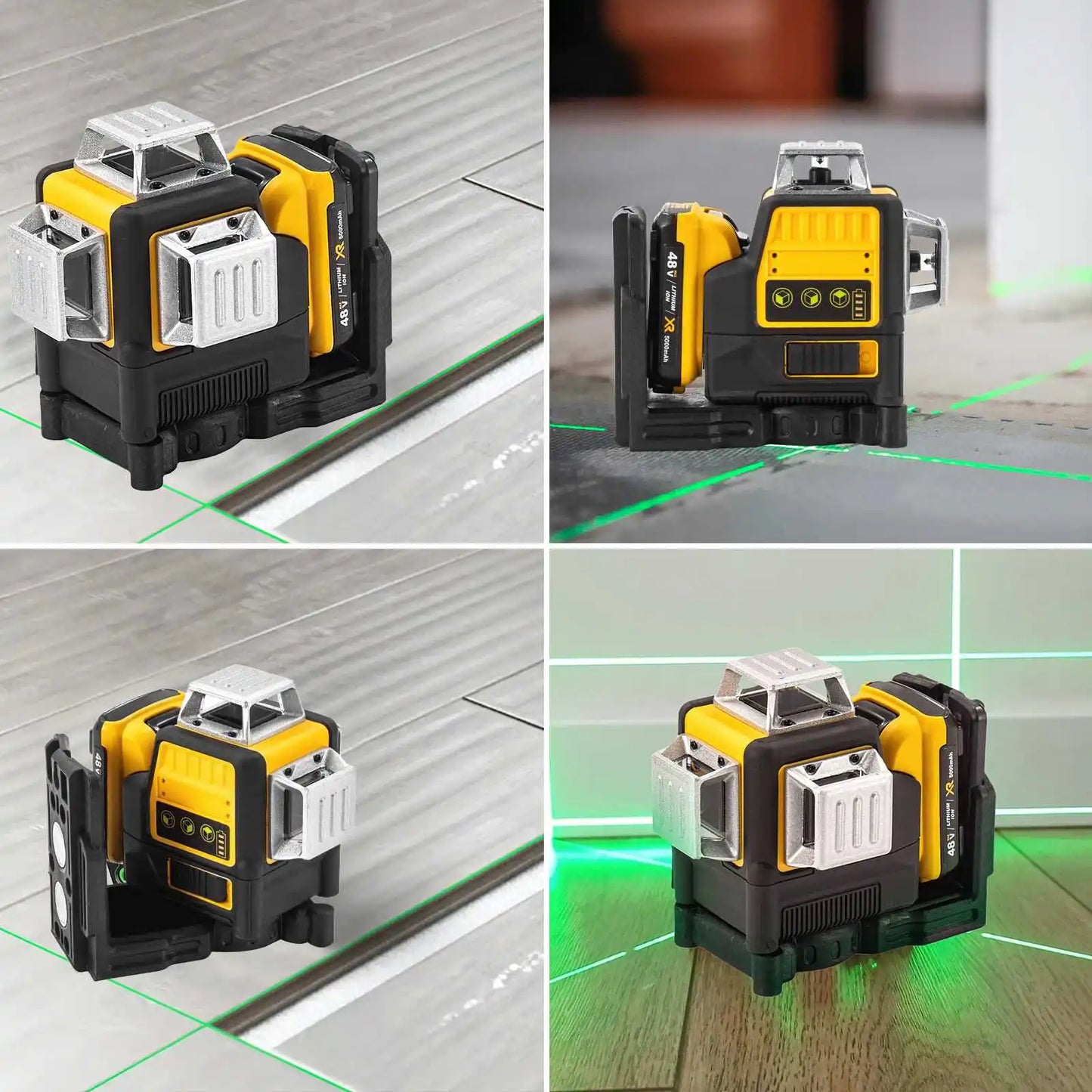 12Line 3D Laser Level Green Line SelfLeveling 360 Horizontal And Vertical Powerful Green Beam Laser Level For Dewalt 20V Battery