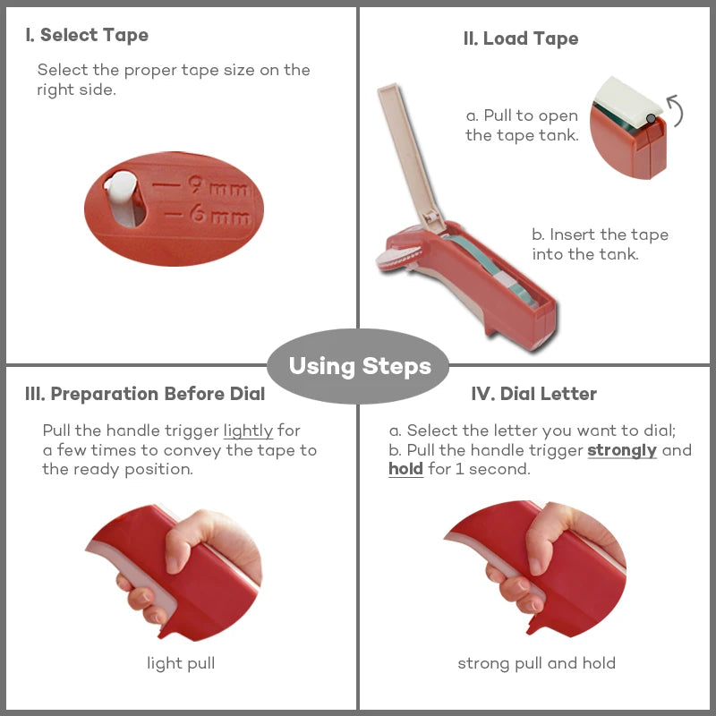 Dymo Label maker machine Dymo 1610 Manual typeprinter Dymo Manual Label Printer Manual Labeller suit for 6/9mm 3D Embossing tape