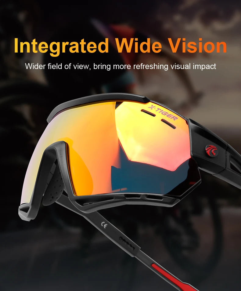 X-TIGER New Cycling Glasses MTB Bike Protection Eyewear Running Fishing Sports Men Women 5 Lens Polarized Bicycle Sunglasses