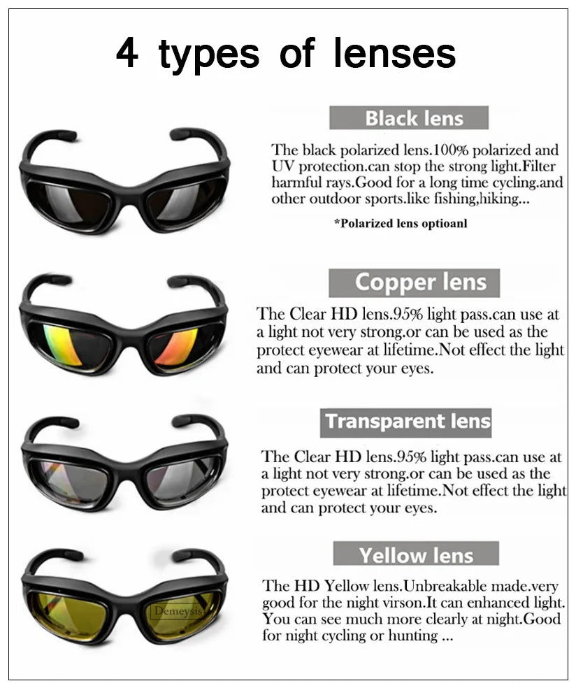 Desert 4 Lenses Goggles Outdoor UV Protect Sports Hunting Sunglasses Unisex Outdoor Hiking Tactical Glasses