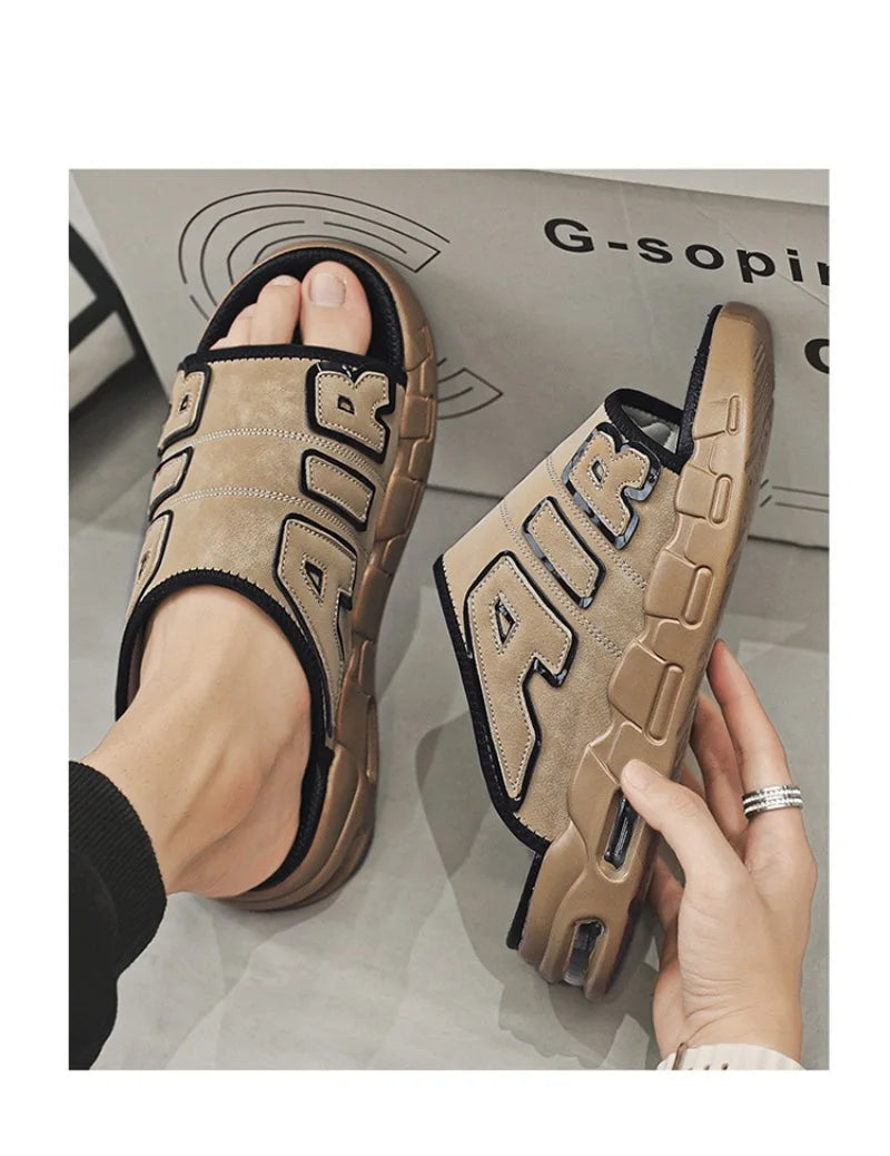 2024 New Men's Slippers Fashion Casual Sports Slippers Air Cushion Slippers Summer Open-Toe Beach Slipper Designer Mens Slides