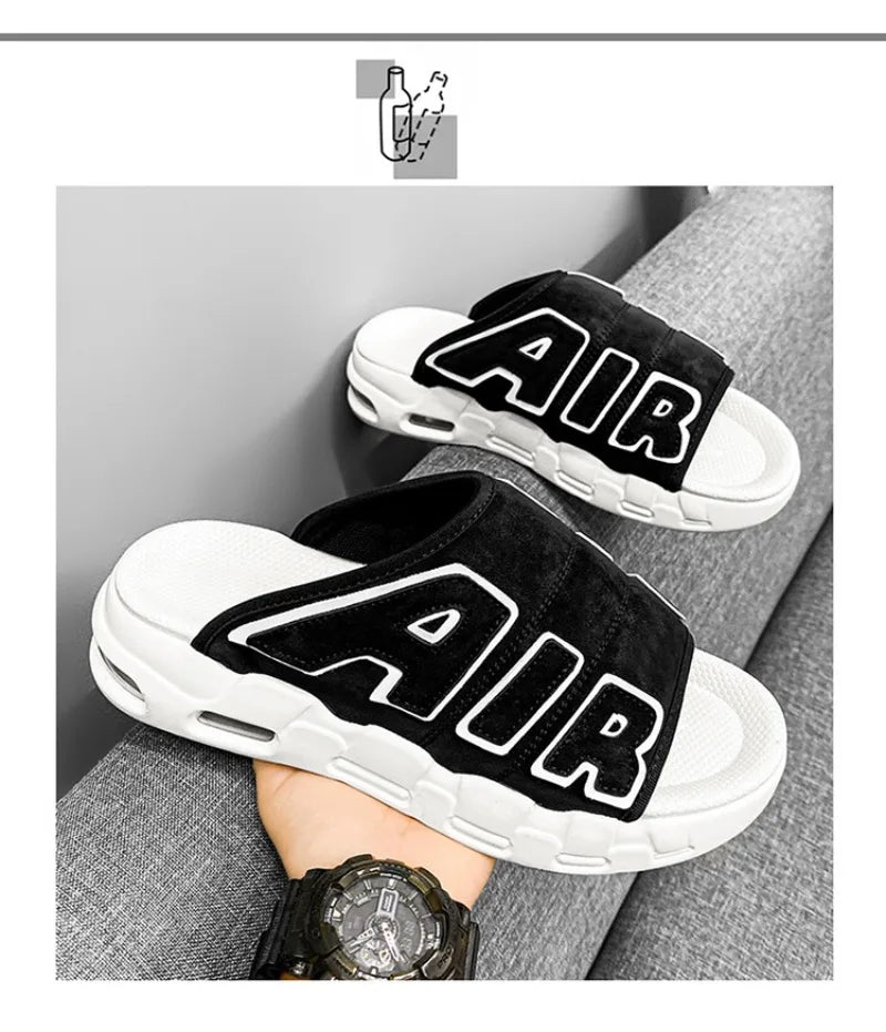 2024 New Men's Slippers Fashion Casual Sports Slippers Air Cushion Slippers Summer Open-Toe Beach Slipper Designer Mens Slides