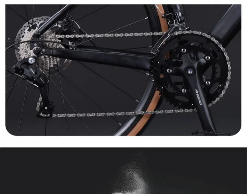 18 Speed Road Bike Gravel Bikes Aluminum Alloy Frameset Hydraulic Disc Brake 32mm Racing Bicycle Wheelset 700x28C