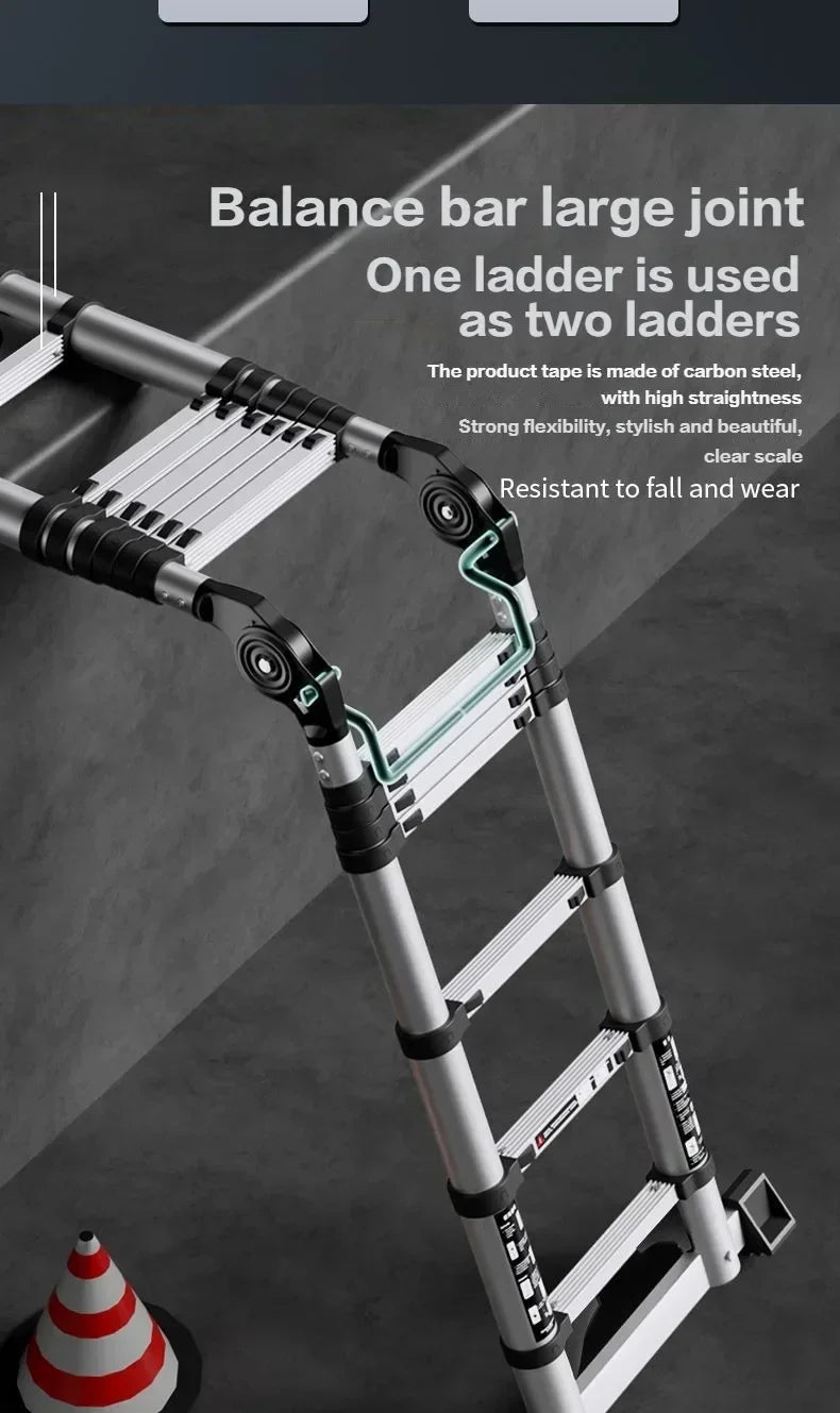 Professional Aluminum Alloy Multifunctional Telescopic Zigzag Ladder Household Staircase Indoor Lifting And Folding Ladder