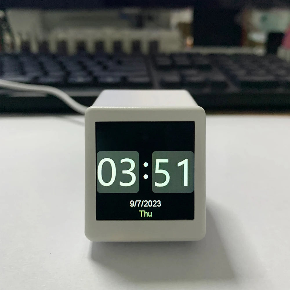 MINI Size Smart WIFI Weather Station Clock for Gaming Desktop Decoration. DIY Cute GIF Animations and Electronic Album function