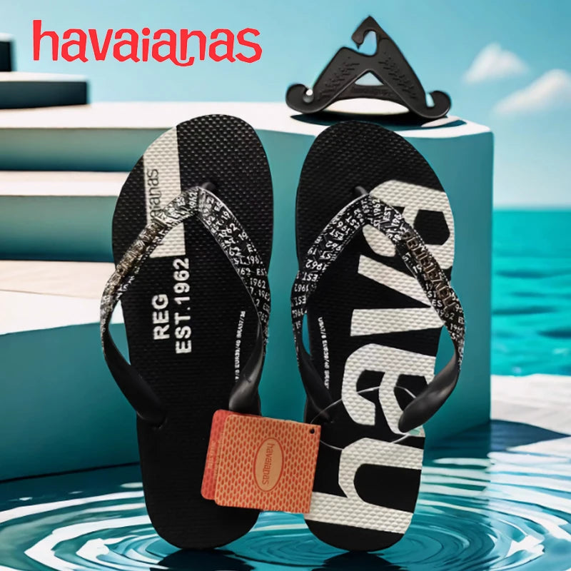 Havaianas men's summer Brazilian beach shoes with anti slip clip on feet