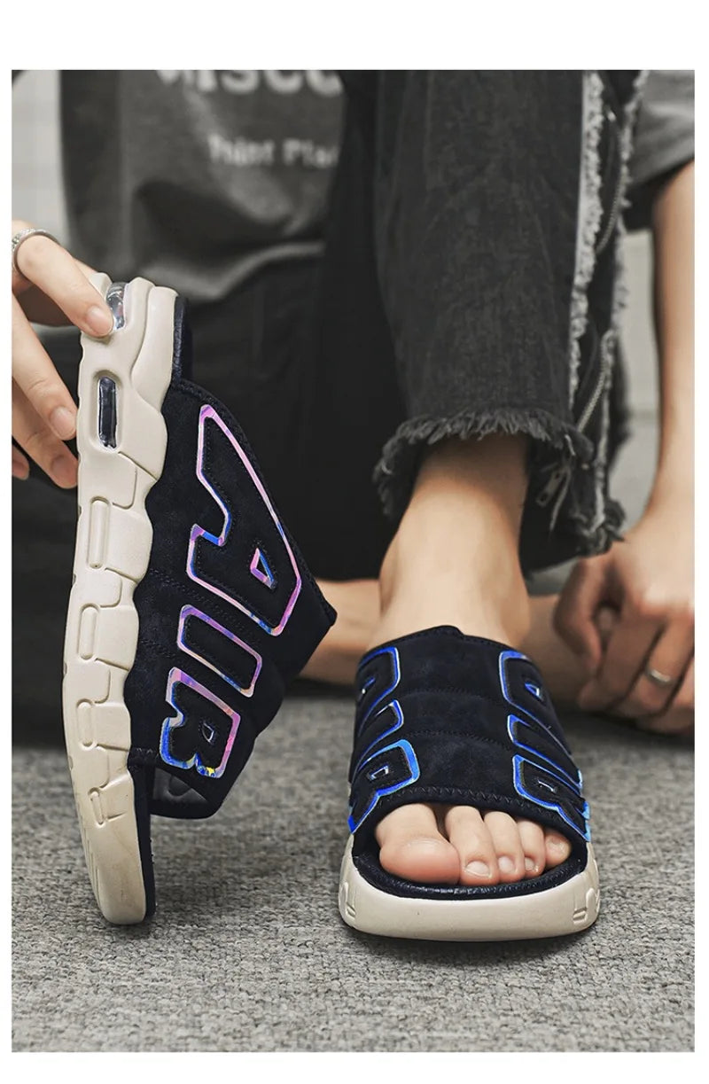 2024 New Men's Slippers Fashion Casual Sports Slippers Air Cushion Slippers Summer Open-Toe Beach Slipper Designer Mens Slides