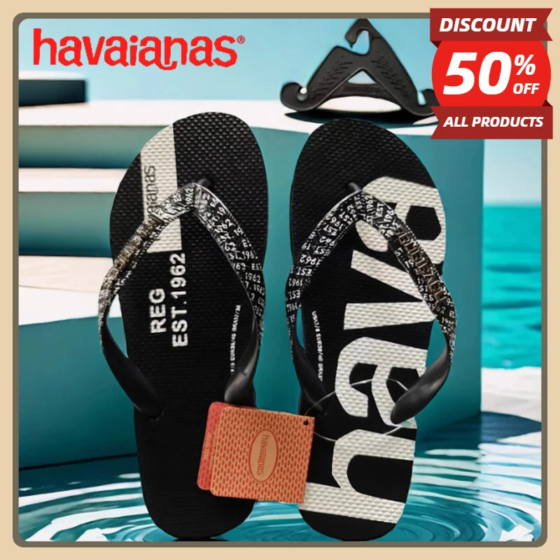 Havaianas men's summer Brazilian beach shoes with anti slip clip on feet