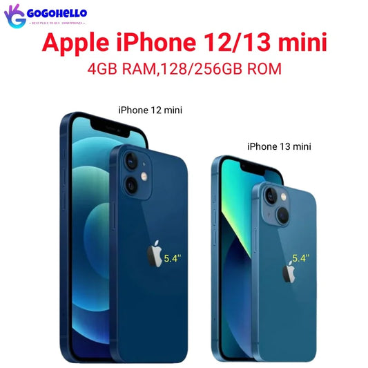 98% New Original Apple iPhone 12/13 mini 5.4" Genuine RAM 4GB ROM 128/256GB A15 Bionic IOS Face ID NFC 5G Unlocked  Cellphone