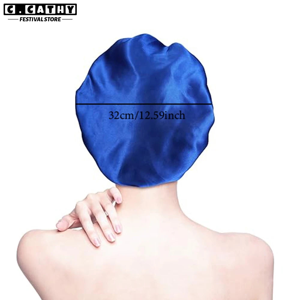 Hair Bonnet For Sleeping Women Wide Brim Sleep Cap Hair Bonnet For Curly Hair Showercap Children Men