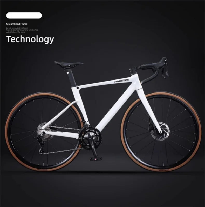 18 Speed Road Bike Gravel Bikes Aluminum Alloy Frameset Hydraulic Disc Brake 32mm Racing Bicycle Wheelset 700x28C