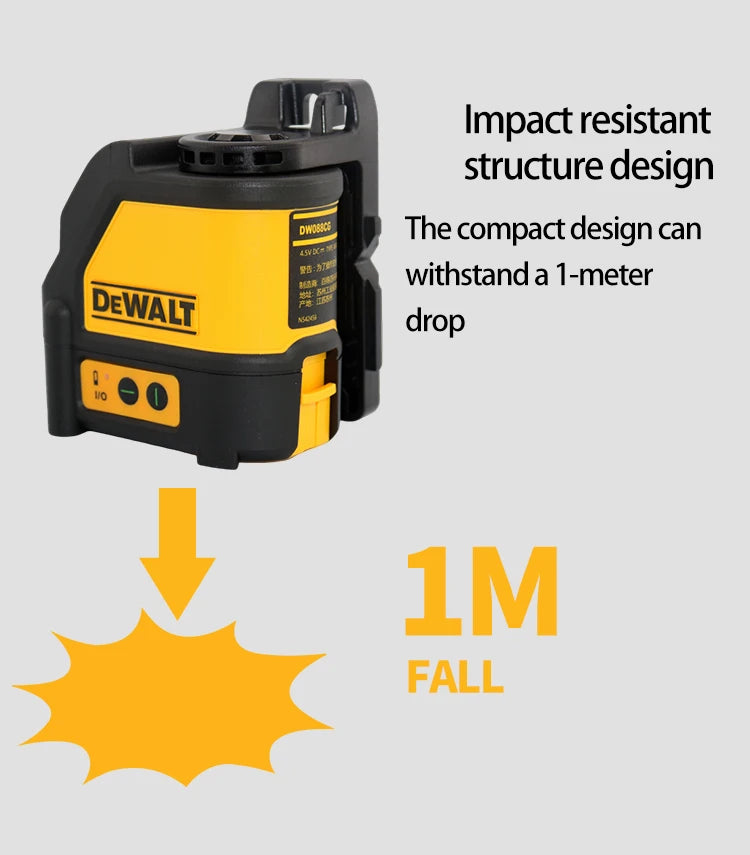 DEWALT DW088CG Laser Level With Case30m Self-Leveling Cross Line Green Cross Line Lase Horizontal Vertical Laser Level