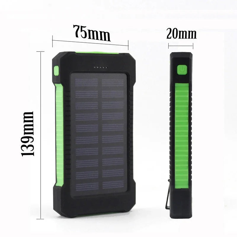 200000mAh Portable Solar Power Bank External Battery Fast Charging Waterproof Powerbank with SOS Flashlight Poverbank for Xiaomi