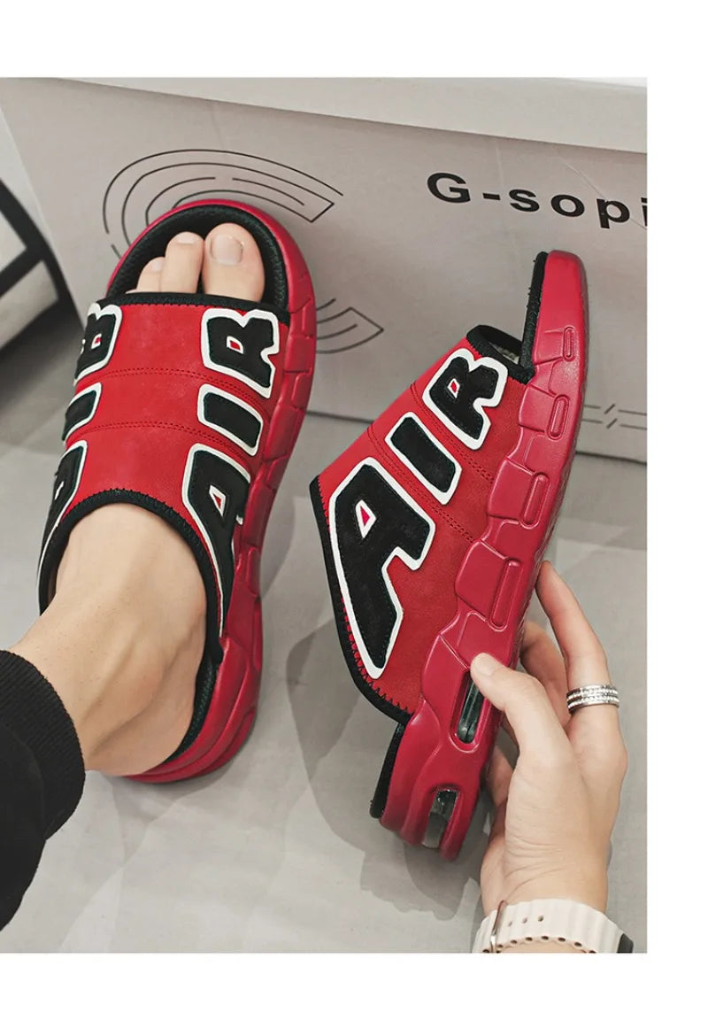 2024 New Men's Slippers Fashion Casual Sports Slippers Air Cushion Slippers Summer Open-Toe Beach Slipper Designer Mens Slides