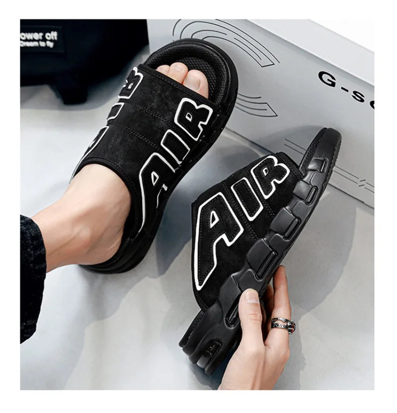 2024 New Men's Slippers Fashion Casual Sports Slippers Air Cushion Slippers Summer Open-Toe Beach Slipper Designer Mens Slides