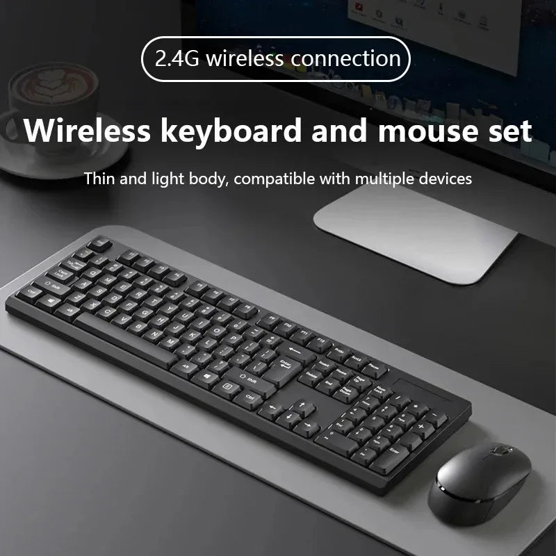 2.4GHz Wireless Keyboard Mouse Set For Work Office Gaming PC  Mice Pads Mute 104 Keycaps Keyboard Laptop PC Accessories