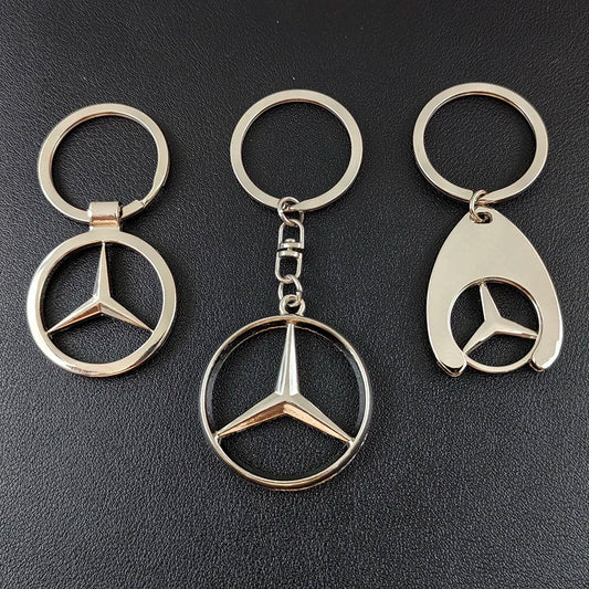 1pcs Metal Key Ring Car Logo Keychain Emblem Key Ring Chain For Mercedes Benz AMG A C GLC GLE CLA Class W205 W176 W117 W118 W124