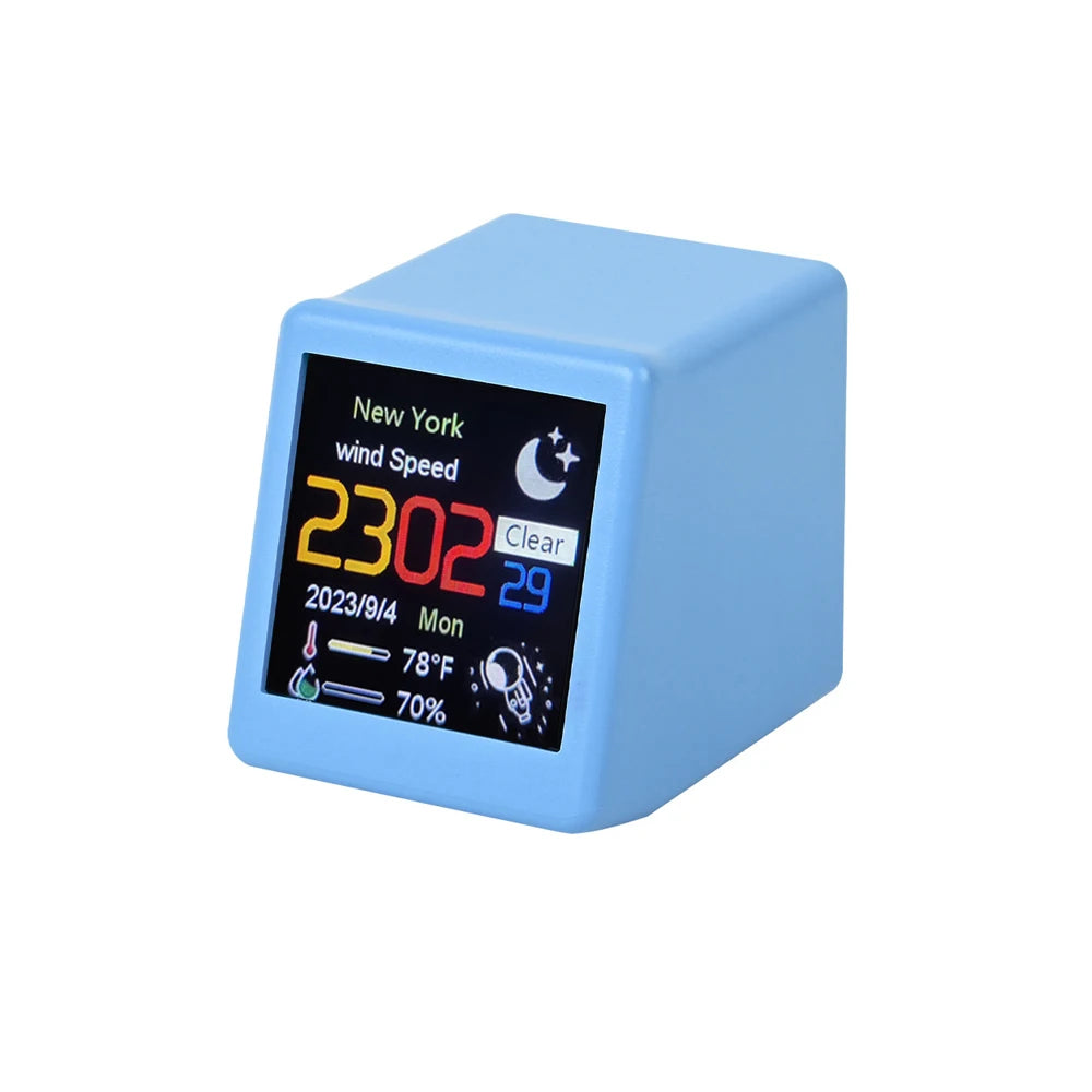 MINI Size Smart WIFI Weather Station Clock for Gaming Desktop Decoration. DIY Cute GIF Animations and Electronic Album function