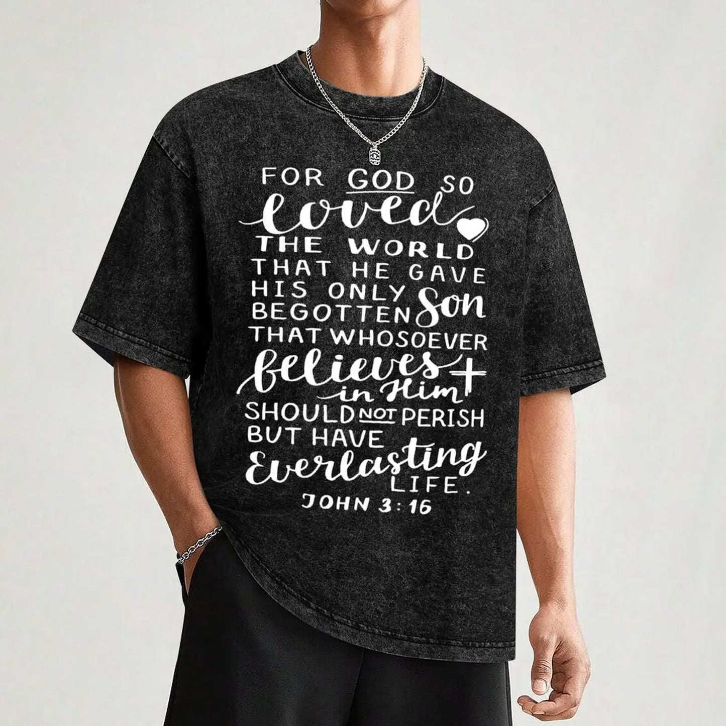 John 3:16 Quote The Bible Gospel of John of the New Testament T-Shirt man t shirt tops t shirt for men