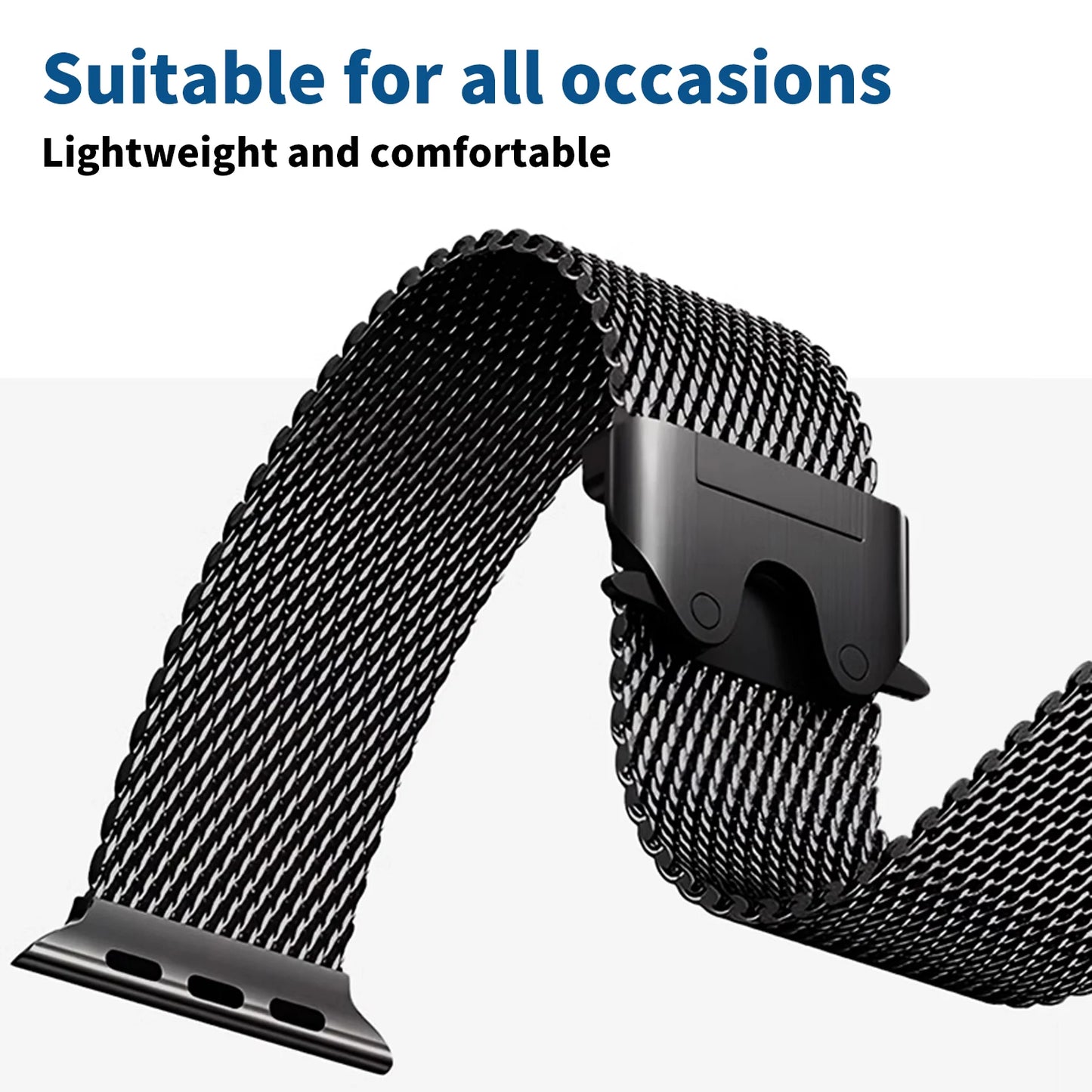 New Apple Watch Titanium Milanese Loop Strap For Apple Watch Ultra 2 Series 10 9 8 Bracelet High Quality Band 49MM 44MM 46 45MM