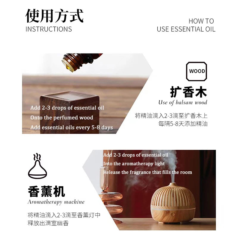 19 Flavors Essential Oils for Aroma Diffuser Air Humidifier Home Water-soluble 10ml Air Freshener Scents Fragrance Oil Perfume