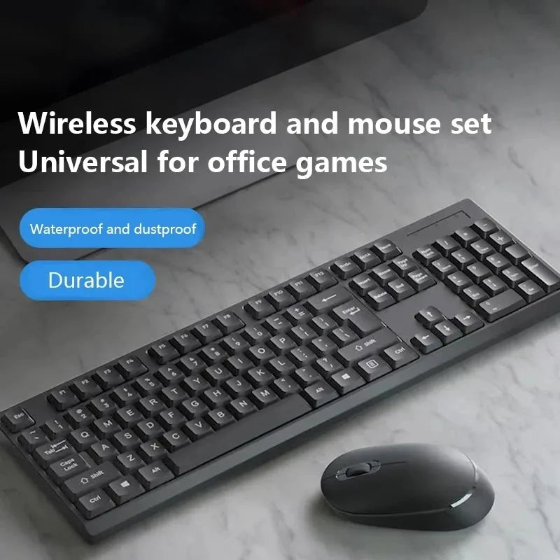 2.4GHz Wireless Keyboard Mouse Set For Work Office Gaming PC  Mice Pads Mute 104 Keycaps Keyboard Laptop PC Accessories