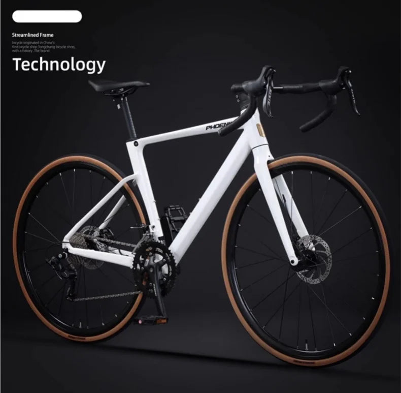 18 Speed Road Bike Gravel Bikes Aluminum Alloy Frameset Hydraulic Disc Brake 32mm Racing Bicycle Wheelset 700x28C