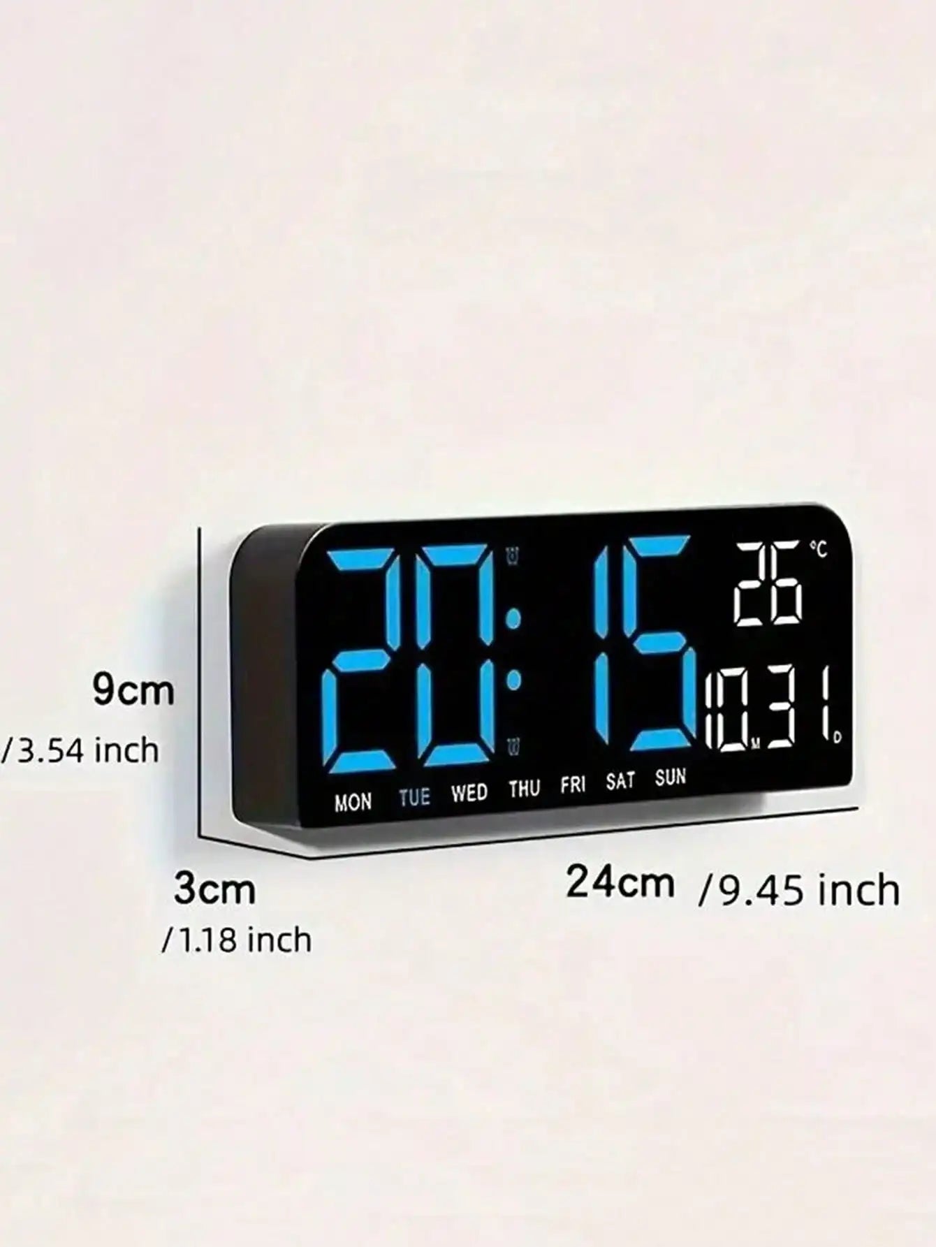 Large Screen LED Digital Bedside Alarm Clock With Temperature Calendar Electronic Table Date Display Home Decor